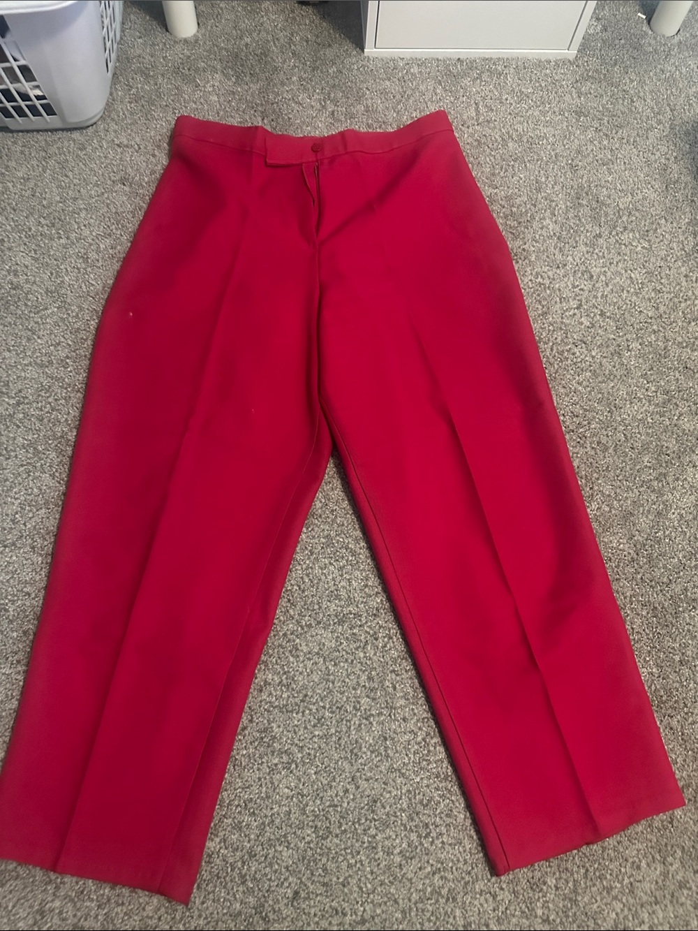 Red Straight-Leg Dress Pants